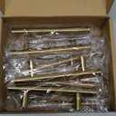 Goldenwarm 10 Pack 3 inch Gold Cabinet Handles Brushed Gold Cabinet Pulls Stainless Steel Drawer Pulls, Durable Kitchen Cabinet Handles - Bathroom Bedroom Dresser Handles Easy DIY Upgrade