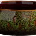 Lotus Bowl Planter, Lotus Bowls for Planting in Water Indoors, Bonsai Bowl Lotus Flower Seeds, Ceramic Planters for Indoor Plants (Green)