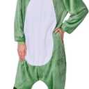 Adult Unisex Onesie Pajamas Animal One-Piece Cartoon Costume Halloween Christmas Partywear Homewear Sleepwear Jumpsuit (Dinosaur,M)