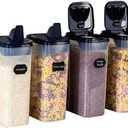 Chef's Path Airtight Food Storage Containers - Pack of 4 (4L/135.3oz) - MULTISPOUT Design for Kitchen & Pantry - BPA-Free Cereal Containers with Bigger Spout Mouth for Easy Pouring