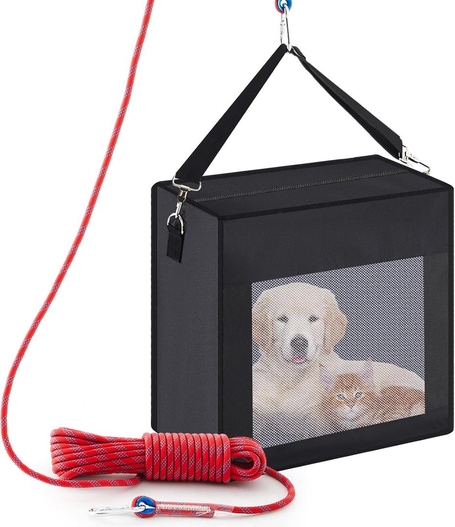 Dansydaisy Fire Evacuation Device Set Dog Pet up to 55 Pounds Fire Emergency Evacuation Bag 50 ft Rope Escape Bag Safe Equipment Compact Survival Kit Rescue for Animal Home Work(28 x 21 x 14 Inches)