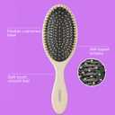 Conair Detangling Hair Brush Set, 3-Pack Detangler Brushes for Wet or Dry Hair, Gentle Detangler for All Hair Types, Bristle Hair Brushes for Women, Beige, Navy, and Coral