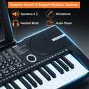 61 Key Keyboard Piano, Portable Electronic Keyboard Piano for Beginners, 30 x 9x 2.5 inch