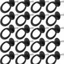 20pcs Pull Handle Draw Ring Knob Single Hole Round Cabinet Knob with Screws Suitable for Drawers Doors Cabinets Boxes Wardrobes Etc Black