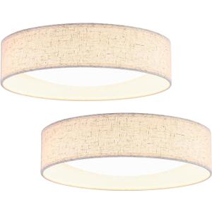 Modern Linen LED 13 Inch Ceiling Light Fixture with 24W 5CCT, Flush Mount Low Profile Room Lamp, Dimmable Minimalist Lighting for Bedroom, Kitchen, Hallway, Closet, Entryway