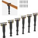 Replacement Bed Slats Support Leg Kit, Adjustable Height 6.5-11 Inch, Clamp-On No-Drill Installation, Rigid Plastic Support Legs with Wider Base for Queen King Beds/Slats/Furniture, 6 Pack