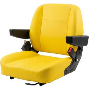 Universal Tractor Seat, Zero Turn Mower Seat with Adjustable Safety Belt Armrest Micro Switch for John Deere ZTR Skid Steer Loader Telehandler Dozer Excavator