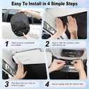 Car Windshield Sunshade Universal Sun Visor Front Window Shades, Foldable Reflective Fits for Model 3/Y 2016 to 2026 (55.9" x 37.4")