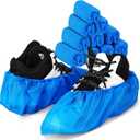 100 Pack 50 Pairs Disposable Shoe Covers Boot Cover Waterproof, Dust proof, The Size Fit Most, Non-slip, Blue, Protect Your Shoes, Floor, Carpet
