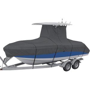 WFLNHB Heavy-Duty 420D T-Top Boat Cover 20-22ft Length 296.06" Width 133.8" (Gray)