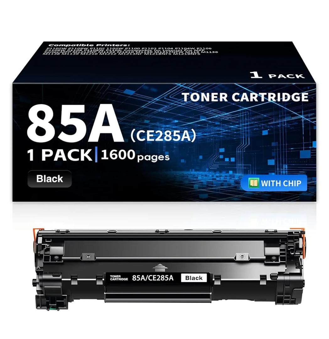 85A CE285A High Yield Toner Cartridge Compatible Replacement for HP CE285A 85A Works with LaserJet P1102w P1102 P1109W M1217nfw M1212 M1212nf M1217 Printer (1 Pack, Black)