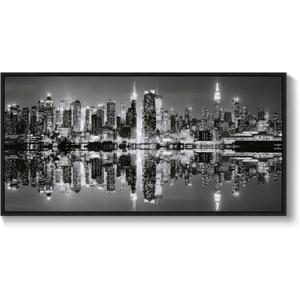 Black and White New York Skyline Cityscape Wall Art Print, 40"L x 20"W