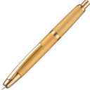 Jinhao 10 Press Fountain Pen with Box, Brushed Matt Gold Retractable Fine Nib with Converter Set (Golden Clip)