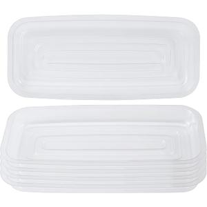 Idyllize Rectangular 5 Pieces of 9 by 4 Inch Clear Thick Plastic Heavy Duty Sturdy Plant Saucer Drip Trays for pots, Window Sills and Window Shelf (8.5"x3.5") (Rectangle)