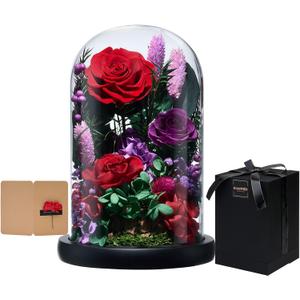 Preserved Roses,Forever Fresh Flowers 7.48in,Gift for Women,Mom,Grandma,Wife,Girlfriend,Sister,and Daughter Perfect for Birthday,Mothers Day,Valentines Day (Mystic Purple2)