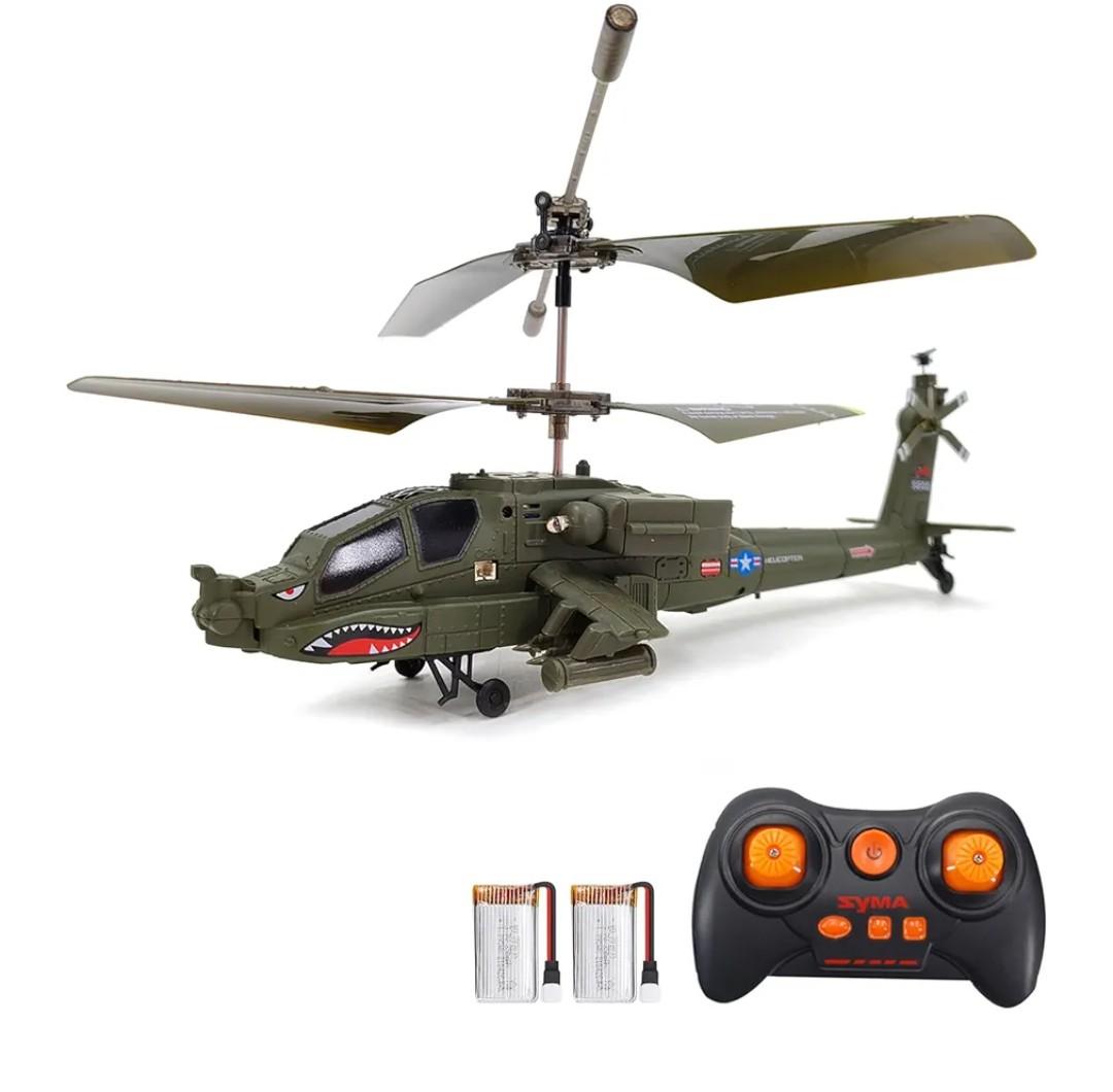 Remote Control Helicopter, S109H RC Helicopters with Altitude Hold, One Key Take Off/Landing, LED Light, Low Battery Reminder, Gyro, 2.4GHz RC Army Military Helicopter with 2 Batteries