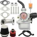 SYOWADA Carburetor Carb Air Filter Adapter Kit (Red), Replacement for Coleman Mini Bike CT100U CC100X 98cc Gasoline Engine Replacement for Massimo Mini Bike MB100
