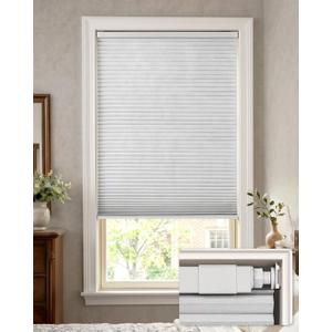 LazBlinds No Drill Blackout Cellular Shades, 35" W x 48" H, White | No Tools Cordless Honeycomb Blinds Thermal Insulated, Noise Reducing Window Blinds for Home, Easy Install