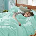 Bedsure King Size Comforter Set Mint Green - Bed in a Bag Bedding Set 7 Pieces, GentleSoft Pintuck Bed Set Gift for Family, All Season Down Alternative Comforter with Sheets, Pillowcases & Shams
