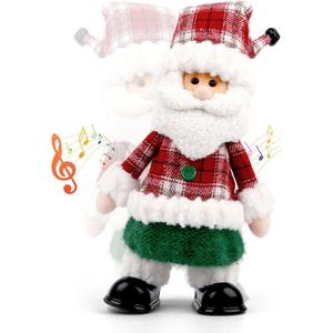 Singing Dancing Santa Claus - Christmas Animatronics Musical Santa Claus, Animated Christmas Plush Doll, Indoor Holiday Decoration (Red)
