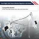 Front Driver Left Side Electric Power Window Regulator with Motor Compatible with Chevrolet Camaro 2011-2015, Replace 382375 WLA4013 22777325 22798809 22806508 22877927 23427761