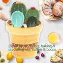 Stocking Stuffers for Women Christmas Gifts for Mom Housewarming Gift New Home Mothers Day Gifts Ceramic Cactus Measuring Cups and Spoons Set Organizer Cute 4 Size Measuring Spoons Set for Kitchen