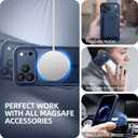 BERFY for iPhone 17 Pro Case, Compatible with MagSafe, Built-in Privacy Screen Protector, Camera Protection, Shockproof Full Body Phone Case 6.3", Translucent Deep Blue