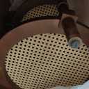 Creative Co-Op Round Solid Wood End Table with Genuine Marble Top and 2 Woven Cane Storage Shelves, Brown Stain and Natural