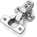 Ravinte 60 Pack 30 Pairs Short Arm Kitchen Cabinet Hinges for 5/8 Inch Overlay Cabinet, Brushed Nickel 105 Degree Opening Angle Hinges, Soft Close Concealed with Mounting Screws for Face Frame Door