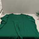 Funlingo Women's Summer Tops Short Sleeve Dressy Chiffon Blouses V Neck Work Tunic Tops Casual Loose T-Shirts (Dark Green)