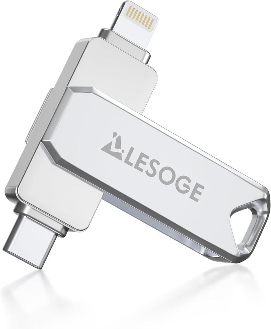 MFi Certified Flash Drive 512GB Thumb Drive USB Memory Stick High Speed External Storage Jump Drive USB Stick Photo Stick for iPhone/iPad/Android/PC and More Devices