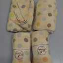 Pidada Hand Towels Set of 4 Colorful Polka Dot Pattern 100% Cotton Soft Absorbent Decorative Towel for Bathroom (Brown) (13.4 x 30)