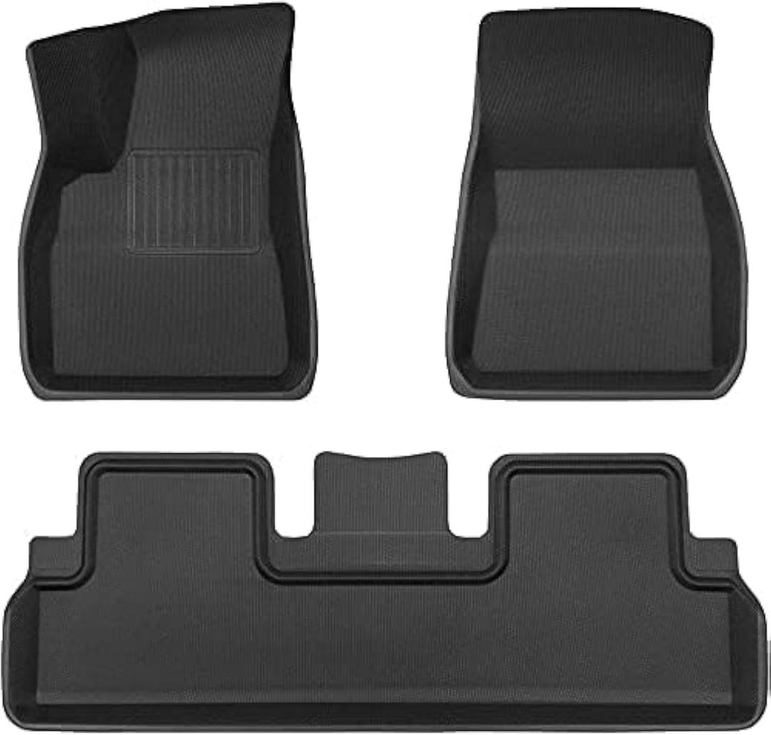 TAPTES Floor Mats for Tesla Model 3 2017-2025 2026, Premium All Weather Anti-Slip Waterproof Floor Liners Car Interior Accessories - for Model 3 Highland 2025 2024 2023 2022 2021 2020 2019 2018 2017