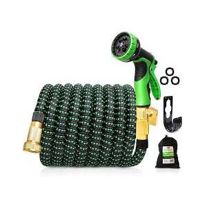 50 ft Expandable Garden Hose -2026 Newly Upgraded Expanding Garden Hoses with 10 Function Spray Nozzle, Extra Strength Fabric, Leak-Proof, Lightweight, Kink-Free Flexible Retractable Hose(Green Black)