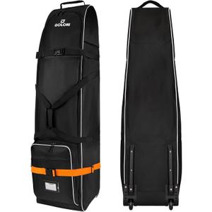 Goloni Golf Travel Bag with Wheels, Golf Travel Case for Airlines, 900D Heavy Duty Oxford Wear-Resistant Soft-Sided (Dark Black)