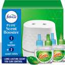 Febreze PLUG Scent Booster Starter Kit, Oil Diffuser, Air Freshener Plug In, Continuous Scent Device + 2 Gain Original Refills