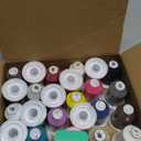 New brothread - 18 Options - Multi-Purpose 100% Mercerized Cotton Threads 50S/3 600M(660Y) Each Spool for Quilting, Serger, Sewing and Embroidery - 24 Basic Colors