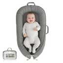 Baby Lounger - Infant Lounger for Newborn 0-24 Months, Pure Cotton Breathable Baby Nest Lounger, Newborn Essentials for Baby Boys & Girls, Portable Baby Lounger for Home and Travel (Misty Gray)