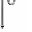1-1/4 Inch Brushed Nickel Stainless Steel S-Trap Drain Pipe with Flange for Bathroom Sink, Floor Mounted