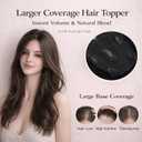 Hair Toppers for Women Real Human Hair, 360 3D Human Hair Toppers for Women with Thinning Hair Upgrade Middle Part Clip in Bangs (Chestnut Brown(Big Coverage), 12 Inch-3D-Wispy)