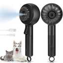 Cat Steam Brush, Cat Brushes for Indoor Cats Shedding with 2Steam Modes, Cats Hair Grooming Brush for Short and Long Haired Pets Dogs Hair Grooming (Black)
