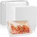 ReliThick 50 Pack 8x6 Charcuterie Boxes with Clear Lids Large Disposable Paper Food Containers to Go Bakery Boxes Take out Boxes Bulk for Christmas Party Salad Sandwich Cake Cookies Cocoa(White)