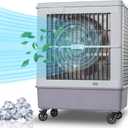 12000 CFM Evaporative Cooler 59", 160L- - 42.3 Gal Tank, 90Oscillation, 450W 6 Speeds Swamp Water Cooler 120V, Industrial Strength Swamp Cooler for Outdoor Commercial Factories - Gray