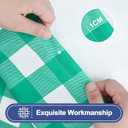 Smiry Picnic Table Cloth 2 Pack, Waterproof Elastic Fitted Tablecloths for 8FT Rectangle Tables, Washable Polyester Buffalo Plaid Tablecloth for Camping, Dining & Outdoor (Green & White, 30" x 96")