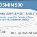 Dulac Diosmin 500, Micronized Diosmin Hesperidin Dietary Supplement 1000mg per Serving, Horse Chestnut Extract, Butchers Broom & Red Grape Extract, Leg Circulation Support, 40 Tablets, Made in Italy, EXP: 08/2028