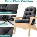 Adirondack Chair Cushion, High Back Patio Cushions with Adjustable Ties, 48.8 x 20.4 x 4.3, Waterproof Tufted Pillow, Fade Resistant Seat Rocking Chair Cushion for Indoor/Outdoor, Dark Gray,2