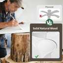 52 Inch White Ceiling Fan No Light, 3 Blade Wood Outdoor Ceiling Fans for Patios Gazebo Porch Living Room, Reversible Modern Wet Rated Indoor Ceiling Fan without Lights with Remote