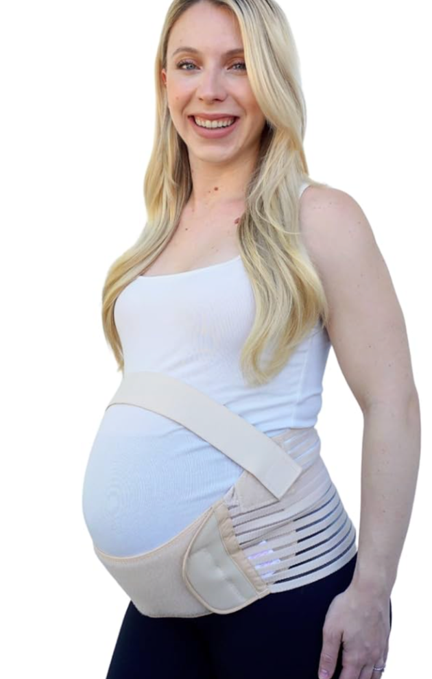 Maternity Belt, Adjustable Belly Band Pregnancy Support for Abdomen, Back, Hips, and Pelvis, Provides Comfort and Relief Throughout Pregnancy, Pregnancy Must Haves, Beige, XL