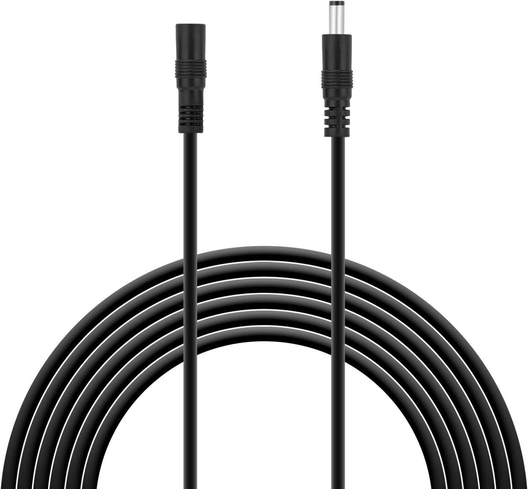 SIM&NAT LED Solderless Extension Power Cord 20AWG 10 Feet Male to Female 5.5mm x 2.1mm DC Extension Power Cable for 5050/3528 LED Strip String Light, CCTV