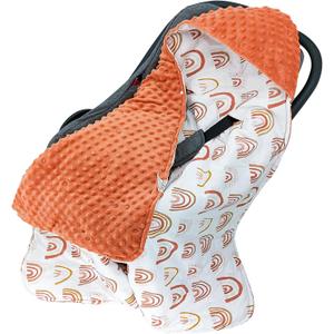 Miracle Baby Car Seat Swaddle Blanket, 2.5 TOG Breathable Cotton Stroller Blanket with 3-Point Harness, Soft Minky Dot Wrap for Infant Boy Girl, 35.4"x35.4" (Rainbow)